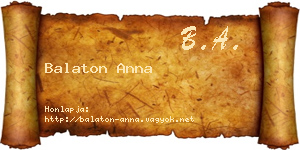 Balaton Anna névjegykártya